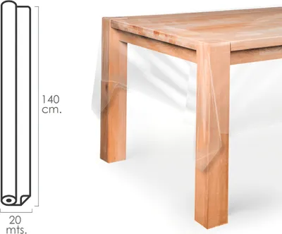 Obrázok produktu pre Gumový obrus v roli 140 cm x 20 metrov. Priehľadný