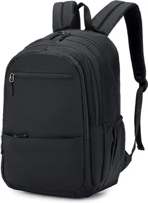 Obrázek produktu pro Uniqoos® Cestovní batoh, kabinový zavazadlo, rozměry 40x20x25 cm, objem 20 litrů, denní batoh s přihrádkou na notebook o velikosti 15,6 palců, materiál 400D nylon, hmotnost cca 370 g, barva černá, kompatibilní s vozíky