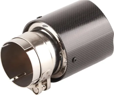 Zdjęcie produktu dla Tłumik rury wydechowej z włókna węglowego do samochodów SUV, średnica wlotu 63 mm, średnica wylotu 89 mm, błyszczący