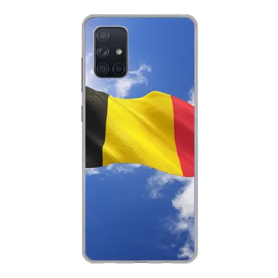 Produktbild von MuchoWow® Handyhülle Schutzhülle Hülle für Samsung Galaxy A51 Die Flagge Belgiens weht am Himmel Silikon Softcase Handy Hülle - Schutzabdeckung