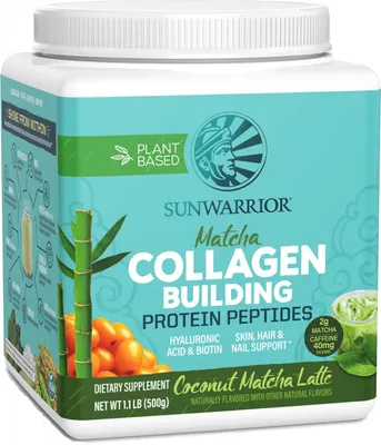 Produktbild von Sunwarrior Collagen Building Protein Peptides (500g) Coconut Matcha Latte - Eiweiße - Veganes Eiweiß