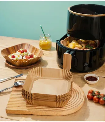 Backpapier 20 cm Airfryer-Blätter, 128 Stück, quadratisch