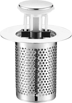 Produktbild von Universal-Waschbeckenstöpsel, rostfreier Messingkern-Abflussfilter mit Haarsieb, Ersatz für den Abflussstöpsel im Badezimmer