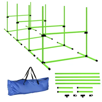 Zdjęcie produktu dla Zestaw do agility dla psów, składający się z 4 elementów | Kolor: zielony | Wymiary: 99x65x94 cm