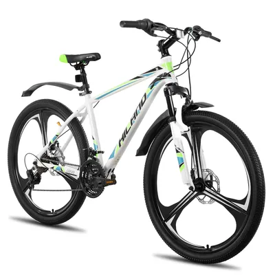 Produktbild von Hiland 26 Zoll Mountainbike für Erwachsene, 3/6 Speichenrad 18 Gang Herren Damen Mountainbike, mit Doppelscheibenbremse, 26 Zoll MTB Aluminiumrahmen