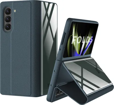 Produktbild von Für Samsung Galaxy Z Fold5 5G Schutzhülle aus Kunstleder mit Kreditkartenfach