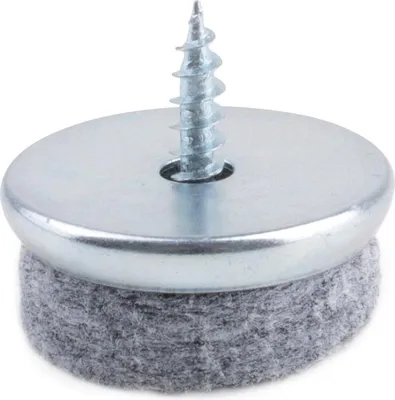 Produktbild von Möbelgleiter mit Schraube und Filz, 24 mm Durchmesser, grau