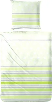 A pillow and a duvet cover with a striped pattern.