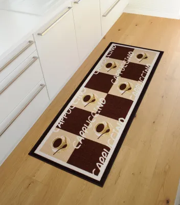 Produktbild von misento Küchenläufer Teppichläufer Cappuccino Kaffeebar Läufer Braun 67x180