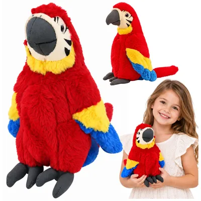 Imagen del producto de Juguete de peluche de loro guacamayo de peluche Peluche suave rojo 25 cm