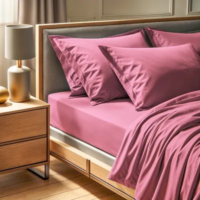 Produktbild von L'Essentiel Linge de Maison, Tonne Rosse - 32, Ranforce Doppel-Spannbettlaken (FR) (IT) (ES) (DE), 100 % BAUMWOLLE RANFORCE, Staubige Rose,  140 x 190+30 cm