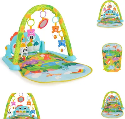 Produktbild von Moni Spielbogen Tansania HE0643 Krabbeldecke, Musiktasten, hängende Spielzeuge blau