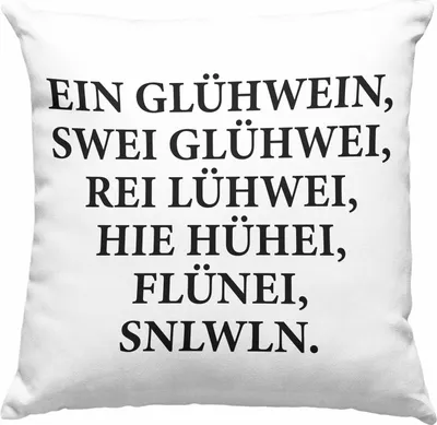 Produktbild von Trendation - Ein Glühwein Deko-Kissen mit Füllung 40x40 Lustig Spruch Glühweinbecher mit Henkel Doppelwandig GlühweinDeko-Kissen mit Füllung 40x40n Gläser Weihnachtsmarkt Becher Deko-Kissen mit Füllung 40x40n Geschenk - Ein Glühwein Swei (Grau)