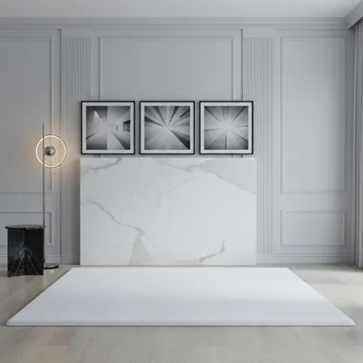 Produktbild von Kurzflorteppich Einfarbig Pflegeleicht Waschbar Strapazierfähig | Rund Weiß 120x120 cm Wohnzimmer  Fußbodenheizung | NECKAR – Kadima Design