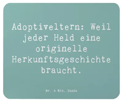 Produktbild von Mr. & Mrs. Panda Mousepad Spruch Adoptiveltern Helden - Meeresbrise - Geschenk, computer, Handgemacht, Liebe, persönliche Erinnerungen, laptop, Mouse Pad, mauspad