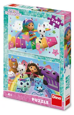 Produktbild von DINO Puzzle Gbins Zauberhaus: Auf dem Regenbogen 2x48 DLCs