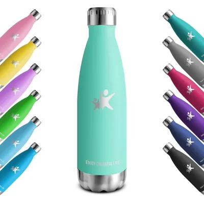 Produktbild von KollyKolla Thermosflasche, Trinkflasche Edelstahl 500ml, Kohlensäure Geeignet, B