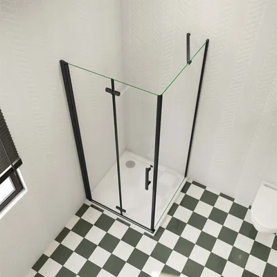 Produktbild von 120x90cm 185cm 6mm Duschtür Scharniertür Eckdusche Falttür Nano Glastür