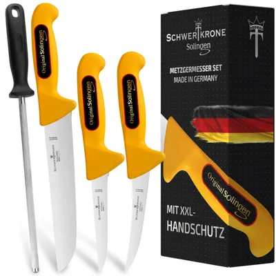 4-teiliges Slagersmessenset aus Solingen – Profi-Fleischmesser