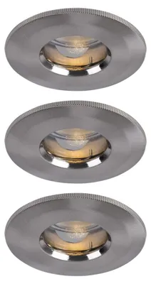 Obrázok produktu pre Profesionálna sada EBL LED pevná IP65 3x3W 230/12V GU5.3 51mm kartáčované železo