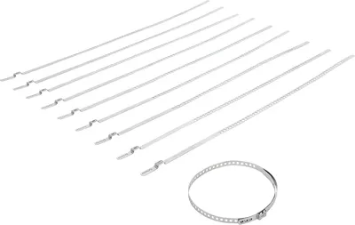 Immagine prodotto di BGS Set di morsetti per boccole in acciaio inox 7 mm 50 - 120 mm 10 pezzi - 70328