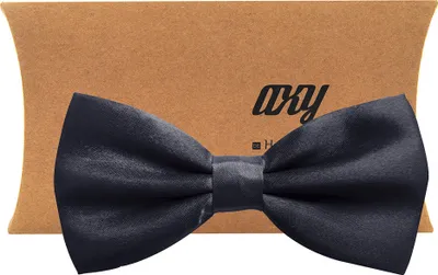 Produktbild von axy® Vorgebundene Fliege Schleife mit Geschenkbox Dunkelgrau-Hochzeit-Business Outfit