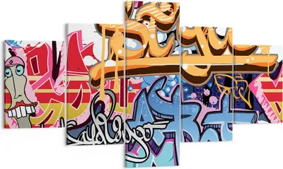 Produktbild von Bild auf Leinwand - Leinwandbild - Graffiti modern - 125x70cm - Wand Bild - Wanddeko - Wandbilder - Leinwanddruck - Bilder - Kunstdruck - Wanddekoration - Leinwand bilder - Wandkunst - EA125x70-3578