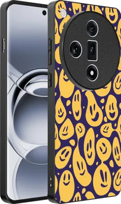 Produktbild von Smartphonica Telefon Fall geeignet für Oppo Find X7 mit Smiley-Druck - TPU zurück Abdeckung Fall Emoji Design - lila gelb