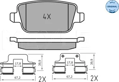 Produktbild von MEYLE 025 245 3716 Bremsbeläge Hinten für LAND ROVER Freelander 2 SUV (L359) für VOLVO S80 II (124)