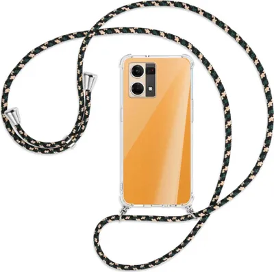 Produktbild von Handykette Backcover-Schutzhülle mit Band (Metall silberfarben) für Oppo Reno7 4G, Oppo F21 Pro 4G - camouflage