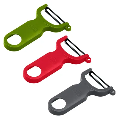 Produktbild von KUHN RIKON 24281, Obst & Gemüse, Y-Schäler, Kohlenstoffstahl, Blau, Grün, Rot, Kunststoff, Aufhängeloch