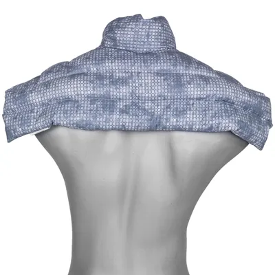 Produktbild von Bio-Dinkelkissen Schulter & Nackenkissen mit Kragen. Wärmekissen Körnerkissen Nackenwärmer für Mikrowelle und Backofen (used-look grau-blau, Bio-Dinkel)