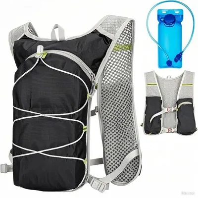 Produktbild von Unyqoos® Laufweste mit 2 l Trinkblase – verstellbar, ultraleicht (140 g), atmungsaktives Mesh, auslaufsicheres Trinksystem & Reflektoren