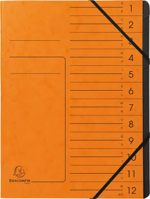 Image de Exacompta 541204E Classeur à levier - 12 compartiments, A4, carton Colorspan, orange