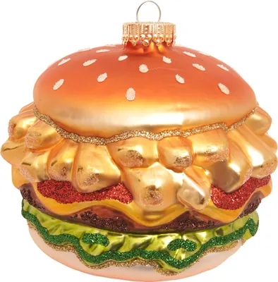 Immagine prodotto di Decorazione natalizia per l'albero di Natale Krebs Glas Lauscha - Patatine e hamburger - in vetro - ca. 10 cm