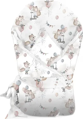 Produktbild von Muminky | Baby Einschlagdecke - 75x75 cm - Weiß mit Füchsen - 100% Baumwolle - Weich, Atmungsaktiv, Sich