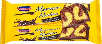 Produktbild KuchenMeister Marmor Kuchen saftiger Rührkuchen mit Glasur 400g