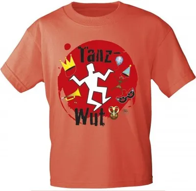 Produktbild von T-Shirt uni mit Aufdruck - TANZ-WUT - 09383 rot - Gr. S-XXl Größe - M