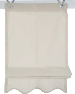 Produktbild von Unyqoos® Faltrollo mit Ösen Olivia, natur – ca. 80 x 140 cm (B x H), blickdicht, 100% Baumwolle, inkl. dekorativer Fensterhaken, waschbar 30 °C, Montage ohne Bohren | Kutti