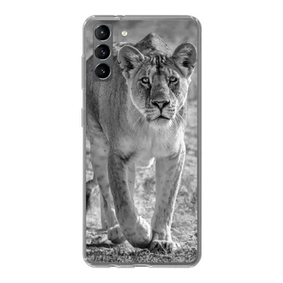 Produktbild von MuchoWow® Handyhülle Schutzhülle Hülle für Samsung Galaxy S21 Plus Löwe - Schwarz - Weiß Silikon Softcase Handy Hülle - Handy-Tasche