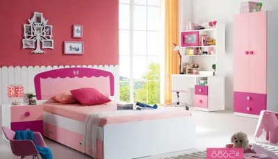 Produktbild von Set Tisch Bett Kleiderschrank Kommode 4tlg Komplett Jugendzimmer Kinderzimmer