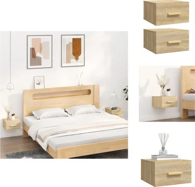 Image de vidaXL Tables de chevet murales 2 pcs. chêne Sonoma 35x35x20 cm - Tables de chevet