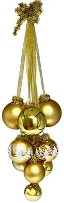 10er-Set Weihnachtskugeln Fensterdekoration Gold 5–8 cm
