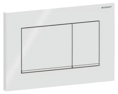 Produktbild von Geberit Sigma20 Betätigungsplatte, eckig, 2-Mengen-Spülung weiß glänzend / chrom glänzend