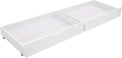 Produktbild von 2er Set weißen Aufbewahrungsschubladen für Betten