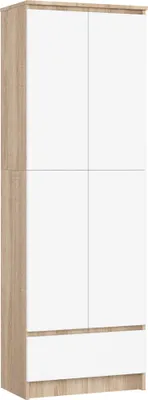 Produktbild von Büroregal AKORD R60 Büroschrank Sonoma-Eiche Front Weiß B60 x H180 x T35 cm