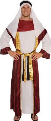 Produktbild von Bristol Novelty - "Desert Prince" Kostüm - Herren BN5965 (Standardgröße) (Weiß/Weinrot/Gold)