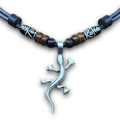 Produktbild von HANA LIMA | Surferkette Gecko Kette Leder Halskette Herren Damen Schmuck