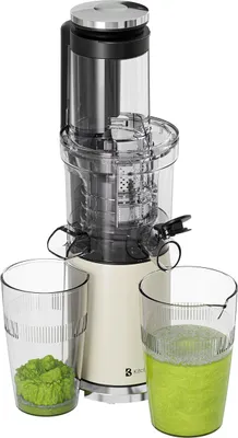 Produktbild von KitchenBrothers Slow Juicer - Vertikal - Entsafter - Obst- und Gemüsepresse - 80mm - 750ml - Champagner