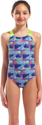 Produktbild von Arena Candies Swim Pro Back Badeanzug Kinder - Skyblue / Lime  | Größe: 14-15